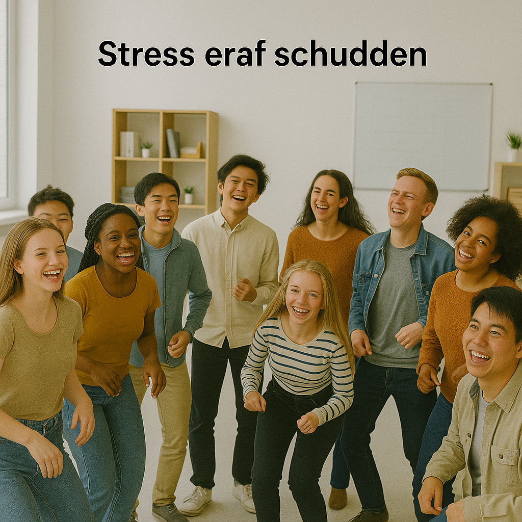 Kinderen schudden samen hun stress los Kinderen schudden samen hun stress los